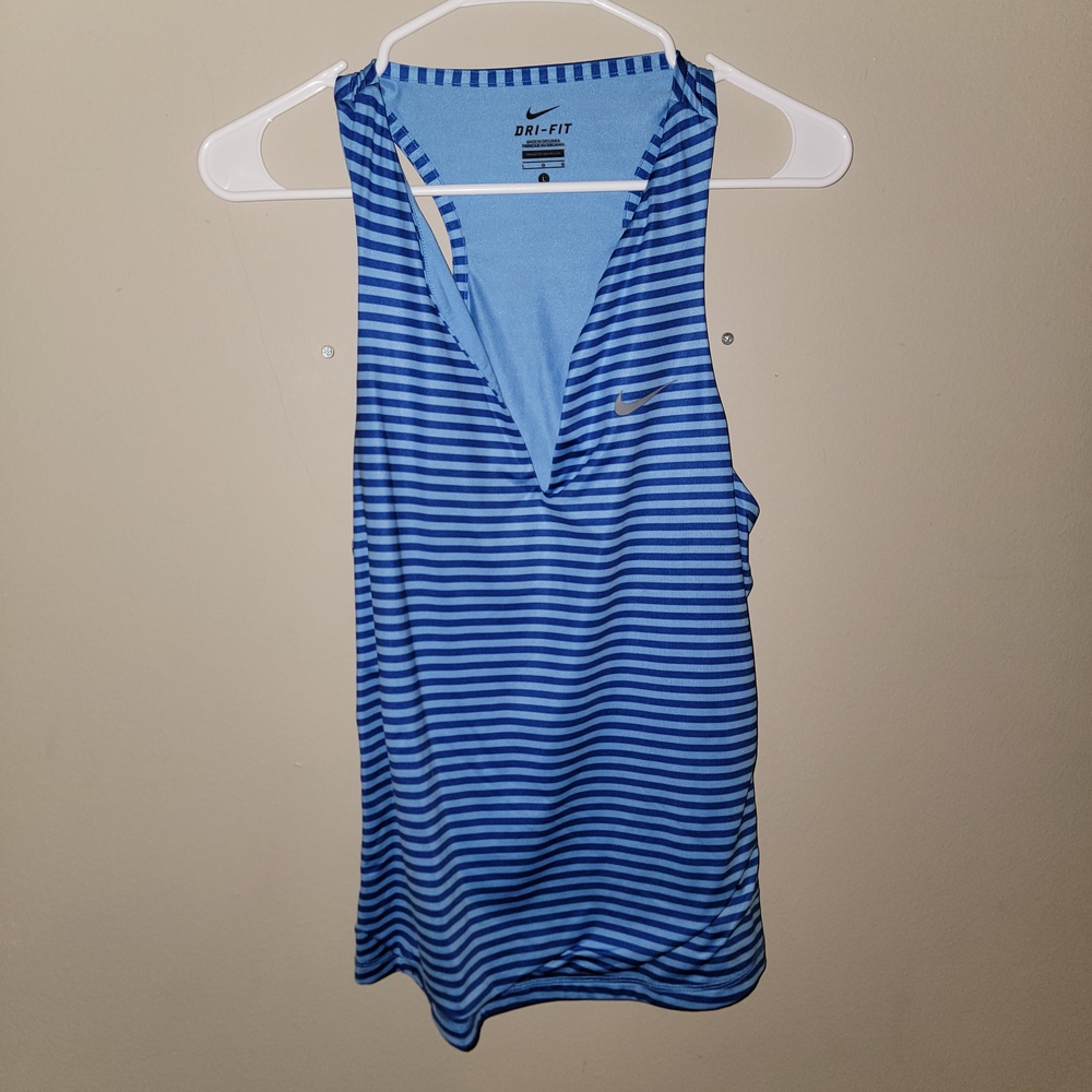 Blue Striped Nike Dri-FIT Tank Top